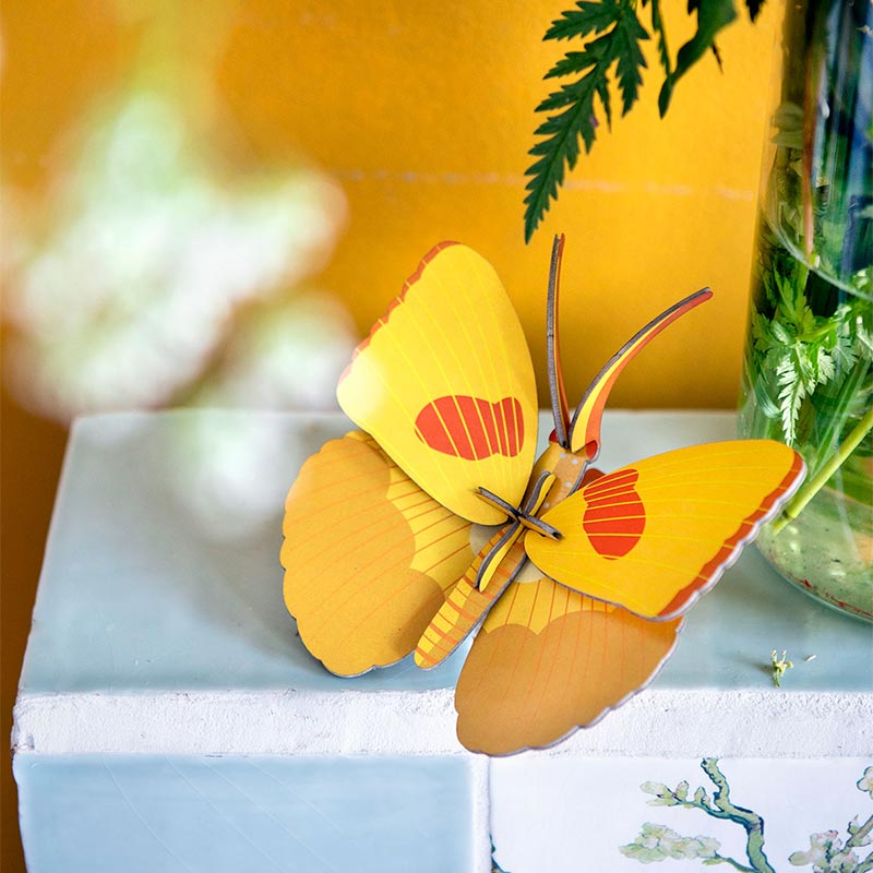 Yellow Butterfly / Gelber Schmetterling / 3D Objekt / Wanddekoration / zum Basteln und Dekorieren