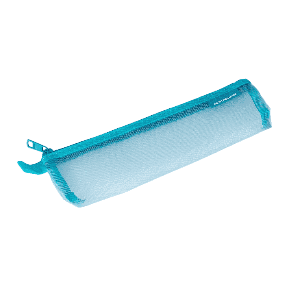 blaue-Stiftetasche-aus-nylon-Gewebe-Mesh-Produktansicht-seitlich