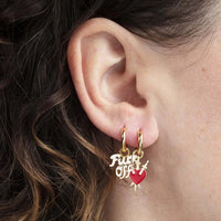 Ohrringe / Creolen / F*ck Off & Heart Hoop Earrings